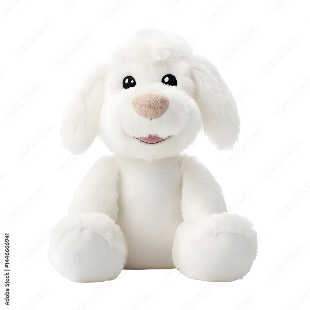Isolated Plush White Dog Illustration Isolated Plush White Dog Illustration