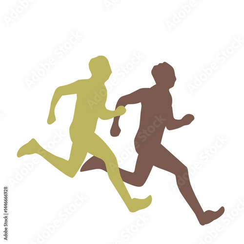 silhouette vector of male and female runners