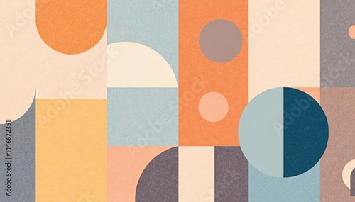 Wallpaper Mural Abstract geometric shapes repeat in calming neutral tones , backdrop, space, seamless repeat Torontodigital.ca