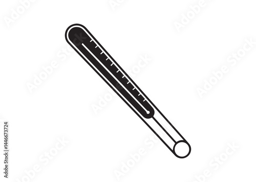 Thermometer icon, Thermometer silhouette vector