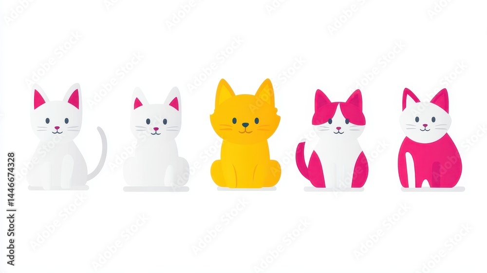 Pixelated pets in a whimsical parade showcasing cute kittens each a digital embodiment of feline charm and playful pixel art design Pixelated pets in a whimsical parade showcasing cute kittens each a digital embodiment of feline charm and playful pixel art design