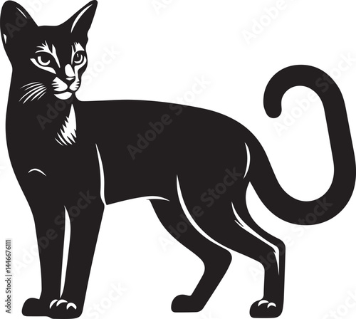cat silhouette vector, cat silhouette drawing, logo vector