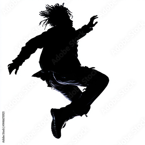 silhouette of a man jumping