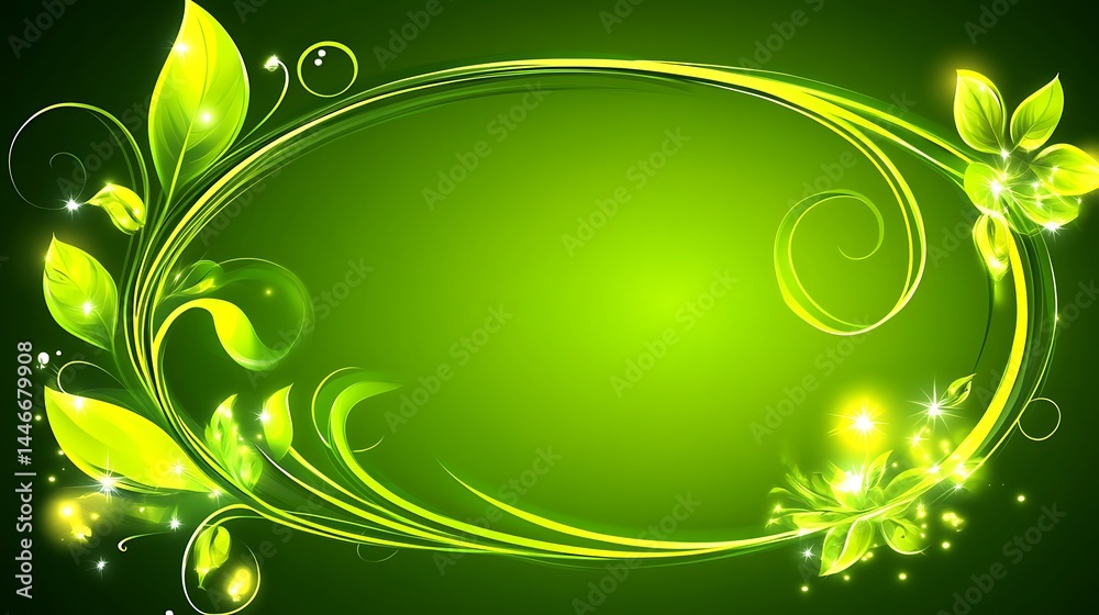 Floral Oval Frame Design Floral Oval Frame Design