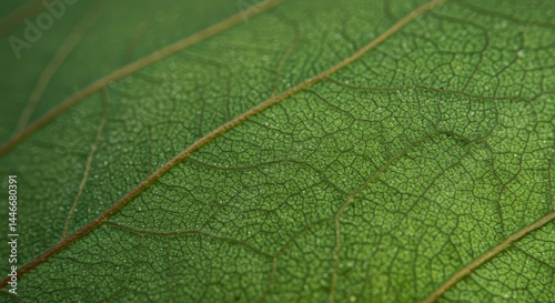 Green Leaf Close Up with Visible Veins