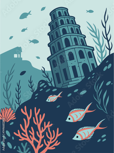 Submerged Cityscape A Deep Sea Reef Built from Ancient Ruins