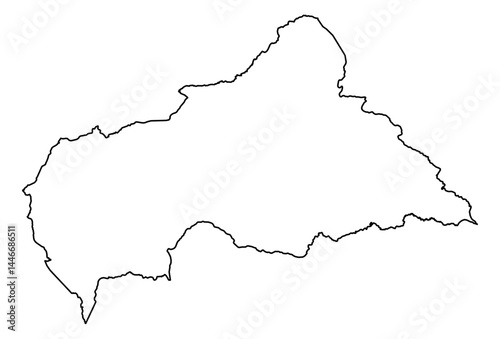 Central African Republic Outline Map Vector - Editable Country