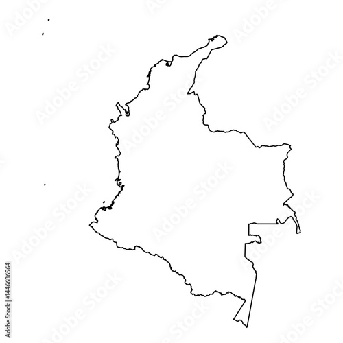 Colombia Outline Map Vector - Editable