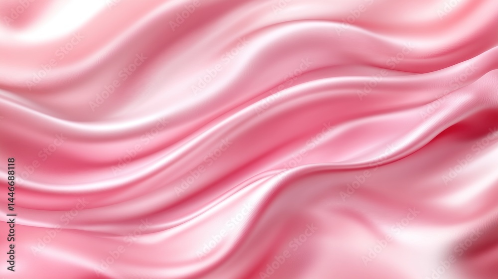 Fototapeta premium Graceful, flowing folds of delicate pink silk fabric.