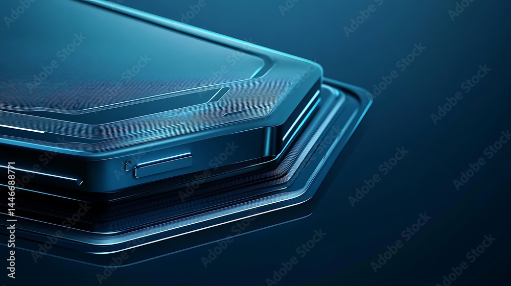 Futuristic phone design, dark background, close-up Futuristic phone design, dark background, close-up