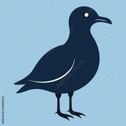 Arctic-skua-silhouette-vector-illustration. 