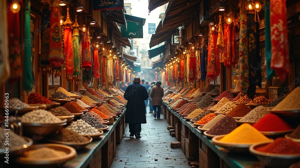 Obraz premium Vibrant Moroccan Souk Market Adventure