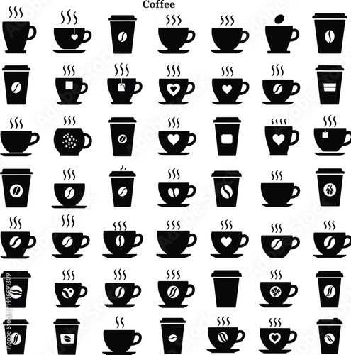 Diverse Coffee Cup and Coffee To-Go Icons