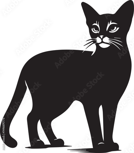 cat silhouette vector, cat silhouette drawing, logo vector