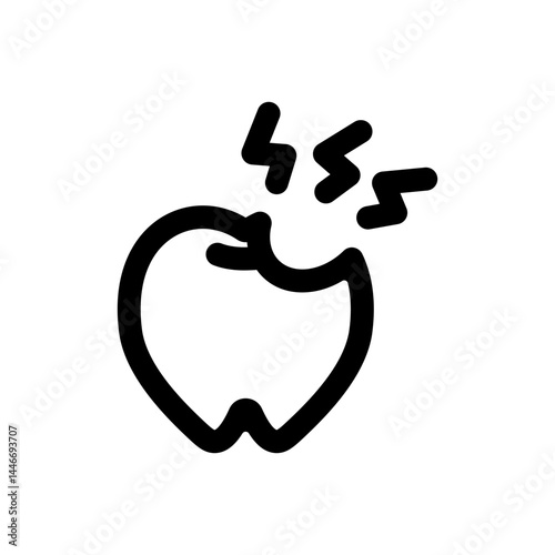 虫歯になって欠けた歯のアイコンイラスト