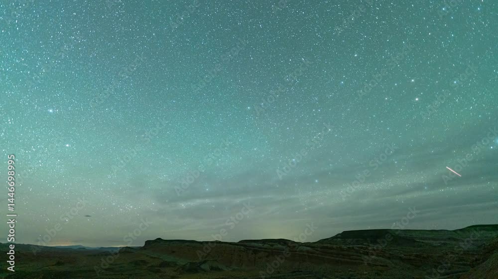 Timelapse of north star at Capitol Reed National Park in Utah, USA