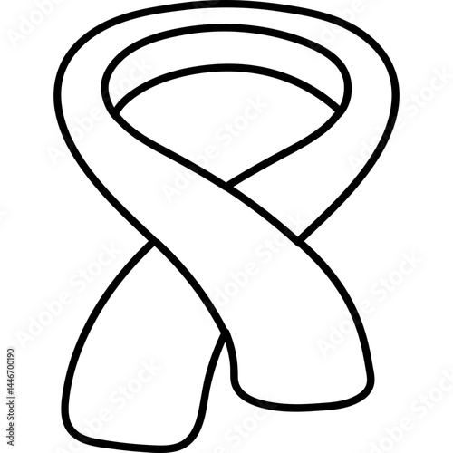Flat Vector Illustration of a Stylish Winter Scarf