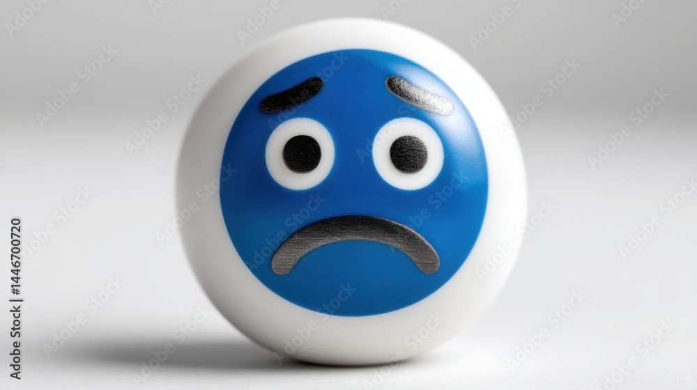 Fototapeta premium A sad looking egg representing emotion-driven anomaly detection in stock markets and innovative ai concepts