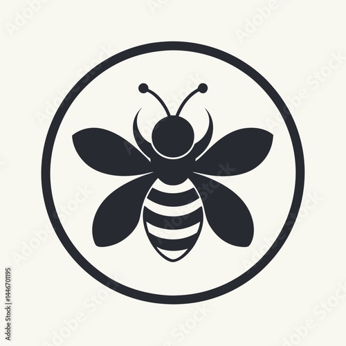 A vector-logo-design--main-symbol-bee-with-flower 