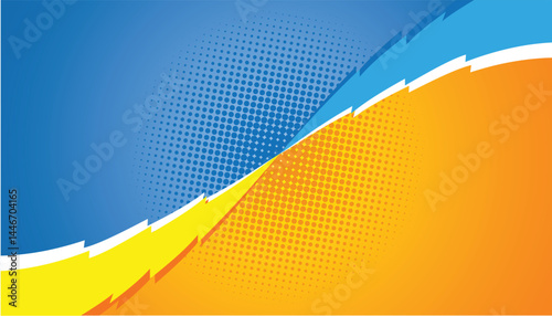 Comic book pop art blue and yellow thunder backdrop