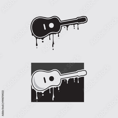 Abstract Music Day Celebration Logo with Guitar Strings and Festival Vibe Illustration