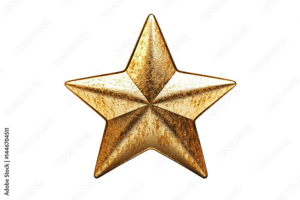 Digitally rendered, golden star graphic with a textured surface, against a dark background. Digitally rendered, golden star graphic with a textured surface, against a dark background.