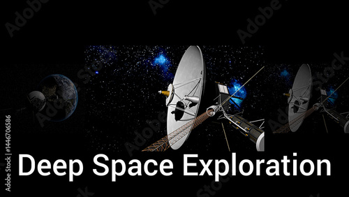 Deep Space Exploration. Technologies support space exploration - propulsion systems, sensors, optics, interstellar navigation, transmission and communication. photo