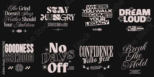 Typography Streetwear T-shirt Design Set, Urban Typohraphy Streetwear Design Set, Urban Culture Design Pack, Streetwear Design Collection