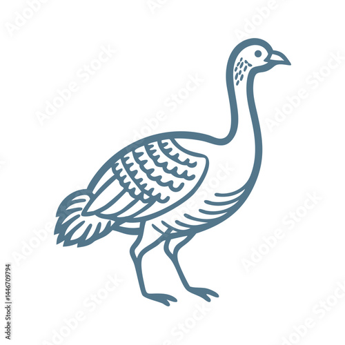 Photos Stylized Great Bustard Illustration, Bird Icon