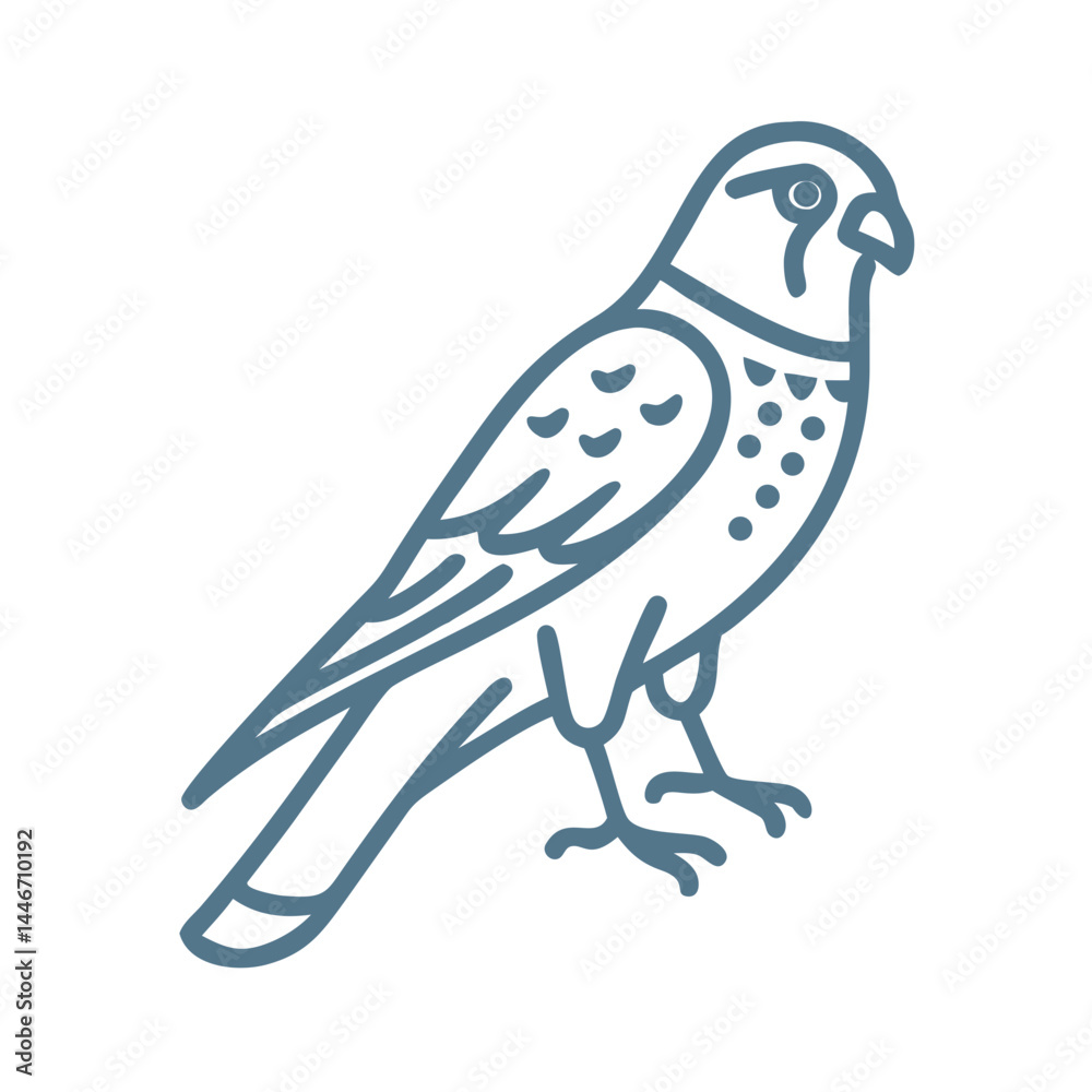 Fototapeta premium American Kestrel Icon, Minimalist Bird Line Art