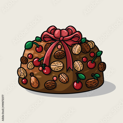 Delicious Fruitcake with Nuts and Cherries Festive Treat