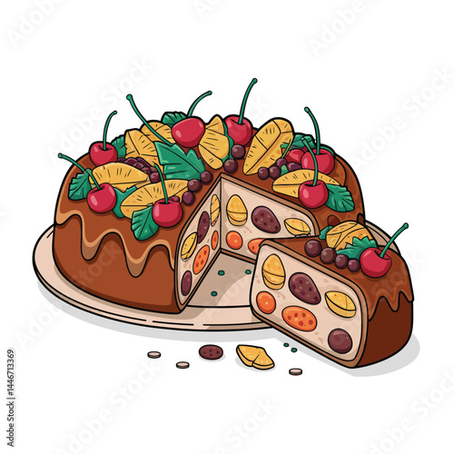 Delicious Fruitcake with Cherries and Candied Fruits