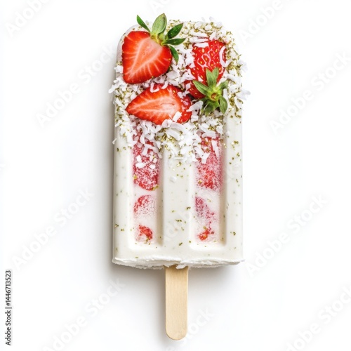 A different delicious frozen fruit popsicle, isolated on a white background