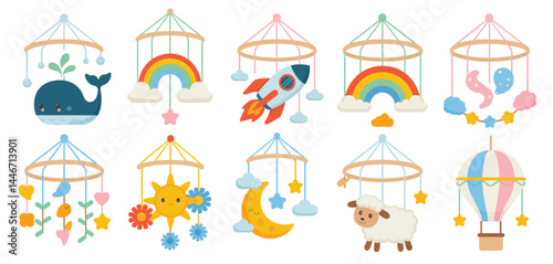 Adorable Baby Mobile Collection Whales, Rainbows, Rockets, and More