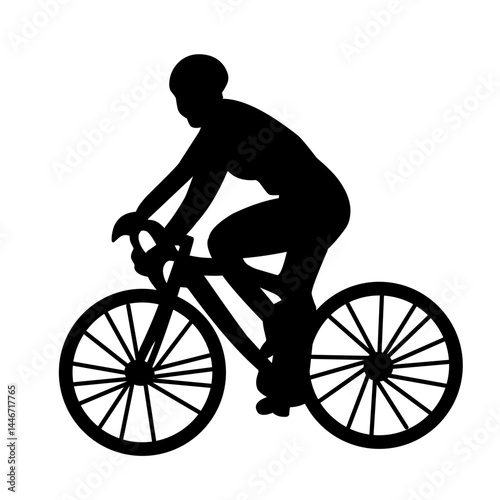 cycling man silhouette icon set