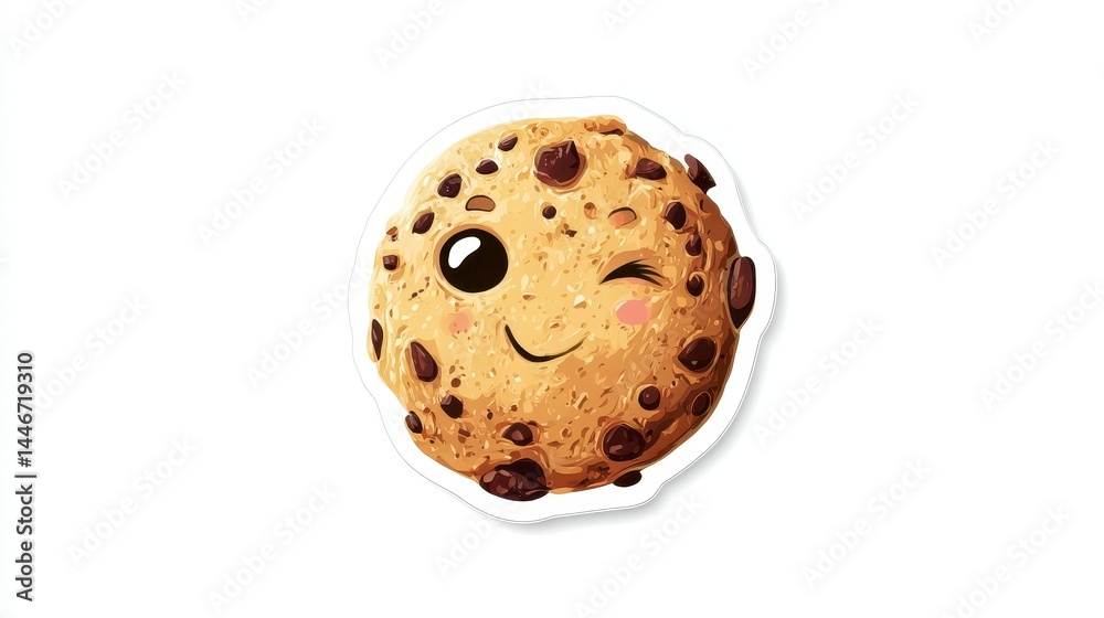 Fototapeta premium Happy Cookie with Chocolate Chips