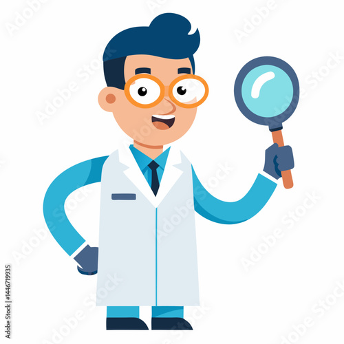 funny cartoon doctor with stethoscope