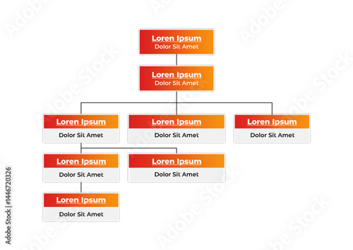 Orange Gradient Organizational Hierarchy Flowchart