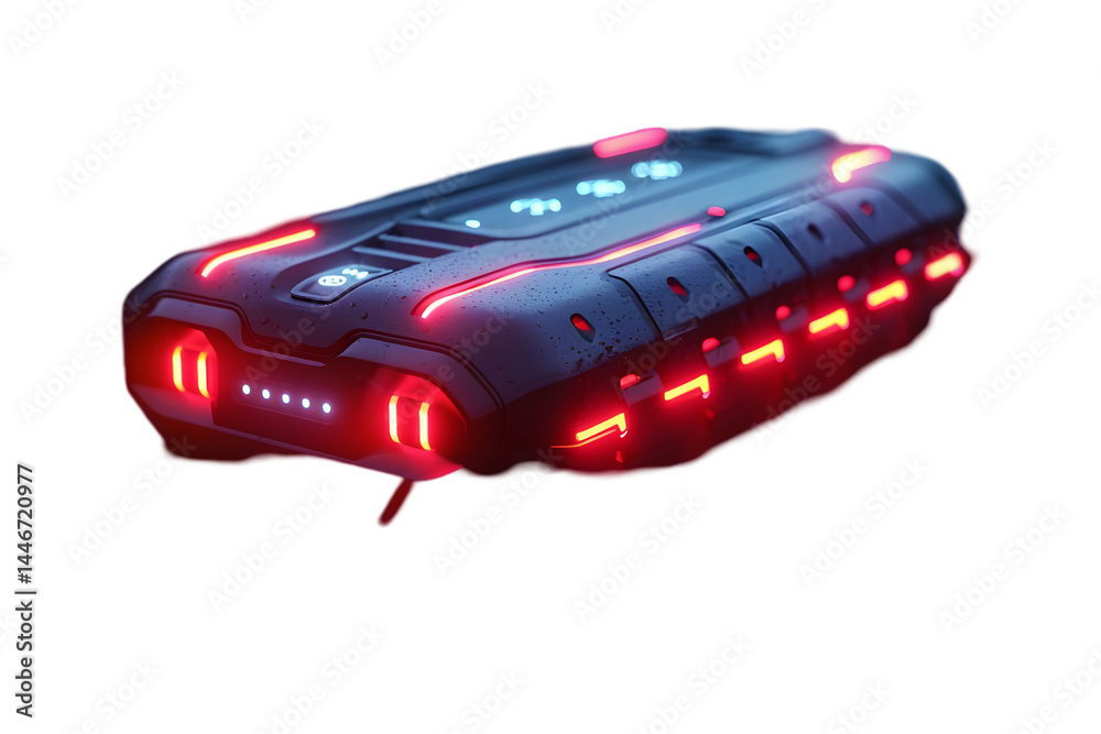 Futuristic Tech Device with Glowing Red. Futuristic Tech Device with Glowing Red.