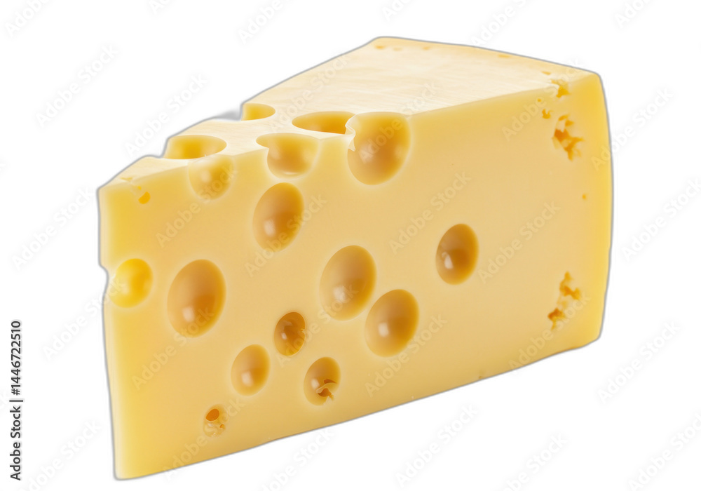 White cheese wedge with holes isolated on transparent background. White cheese wedge with holes isolated on transparent background.