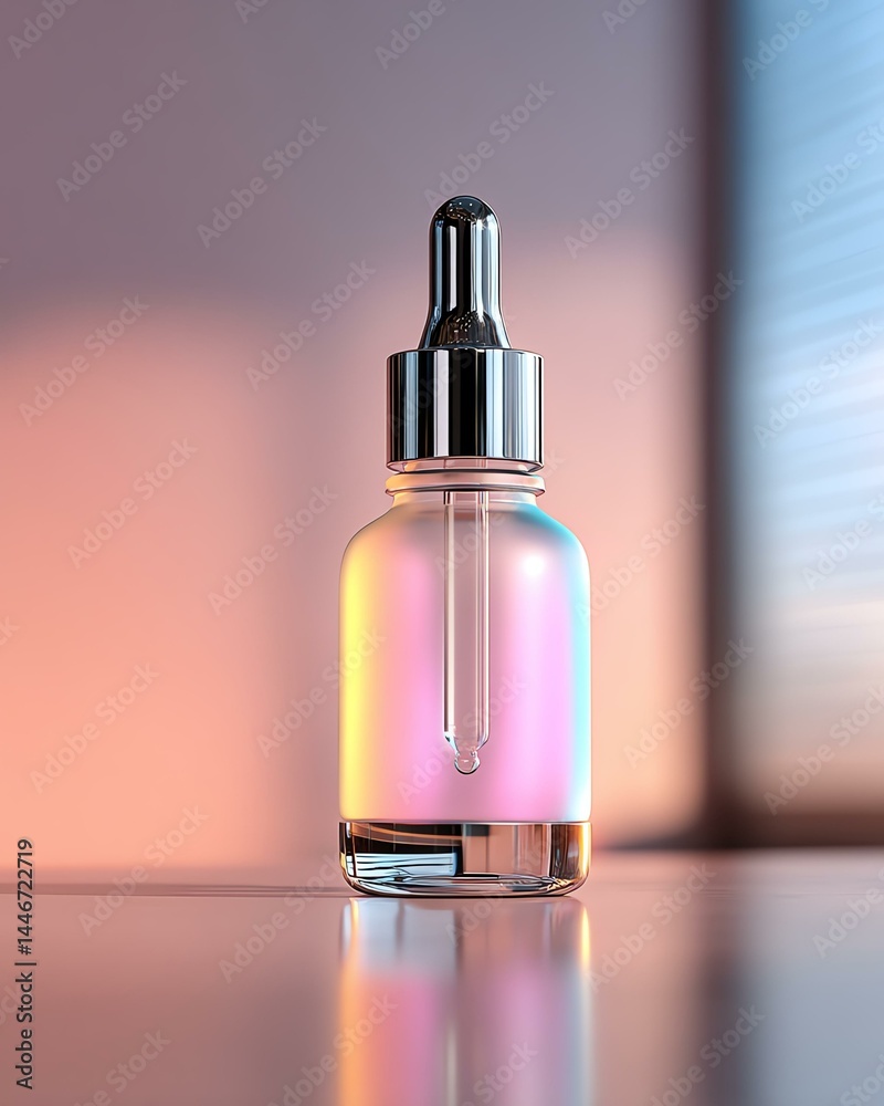backup mockup Aesthetic glass dropper bottle with colorful liquid reflecting soft light, ideal for wellness and beauty themes. backup mockup Aesthetic glass dropper bottle with colorful liquid reflecting soft light, ideal for wellness and beauty themes.