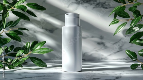 Empty cosmetic bottle, natural, elegant
