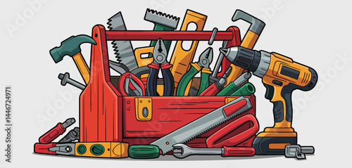 Full Tool Box of Construction and Repair Tools