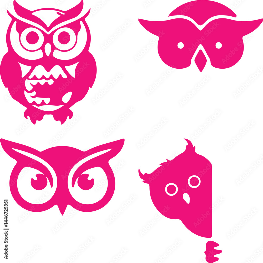 Fototapeta premium Owl bundil simple icon. Vector ICON all icon Viktor 