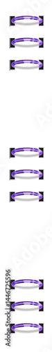 Realistic purple glass binder ring.