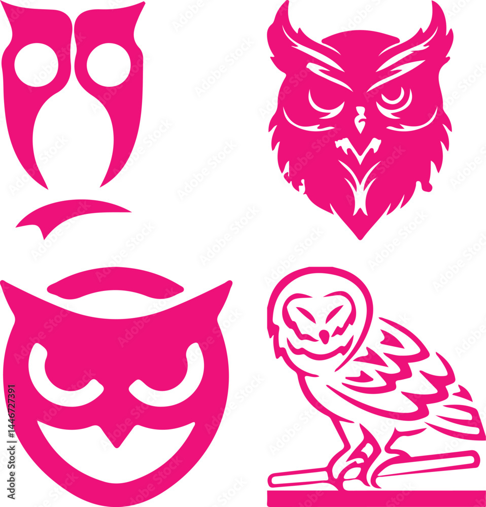 Naklejka premium Owl bundil simple icon. Vector ICON all icon Viktor 