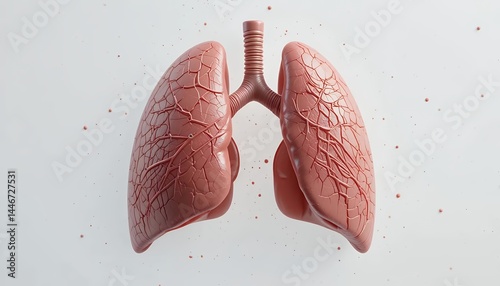 Human Lungs 3D Rendering, Anatomy, Respiratory System