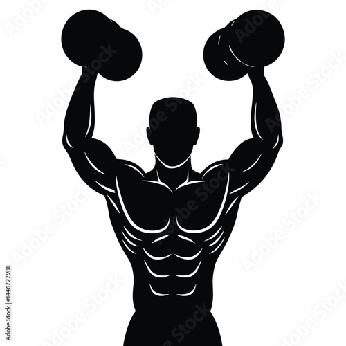 A silhouette-of-a-muscular-bodybuilder 