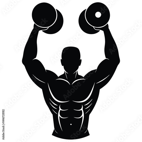 A silhouette-of-a-muscular-bodybuilder 
