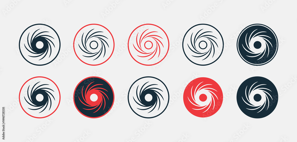 Abstract Swirl Designs in Red and Black Variations Abstract Swirl Designs in Red and Black Variations